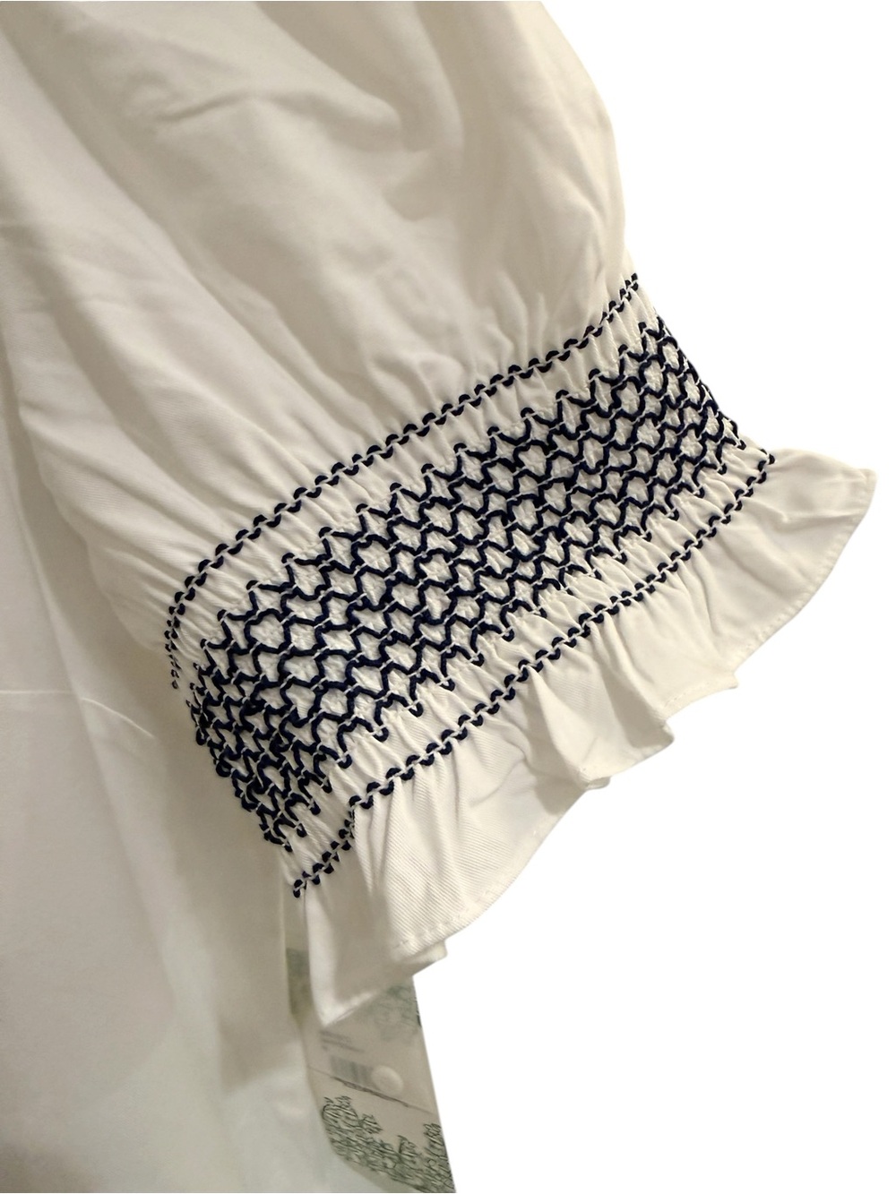 Tuckernuck Hyacinth House White Midi Dress with Navy Floral Lace Hem—NWT - Picture 9 of 9